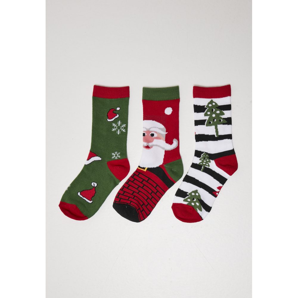 Urban Classics - Stripe Santa Christmas 3-pack Chaussettes - Multicolore